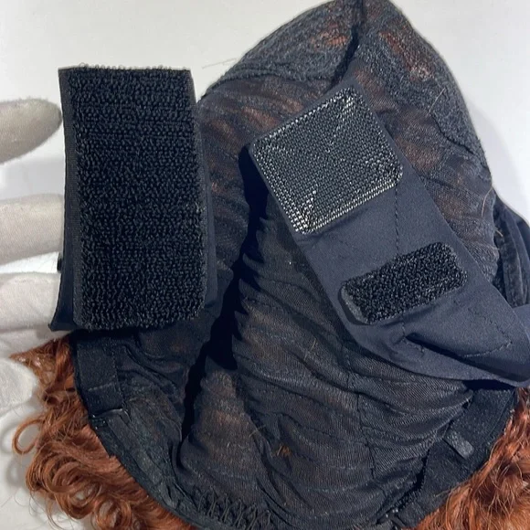 💯% HUMAN Hair Wig, Headband Pixie Cut Curly, Glueless Ombre Black to Copper